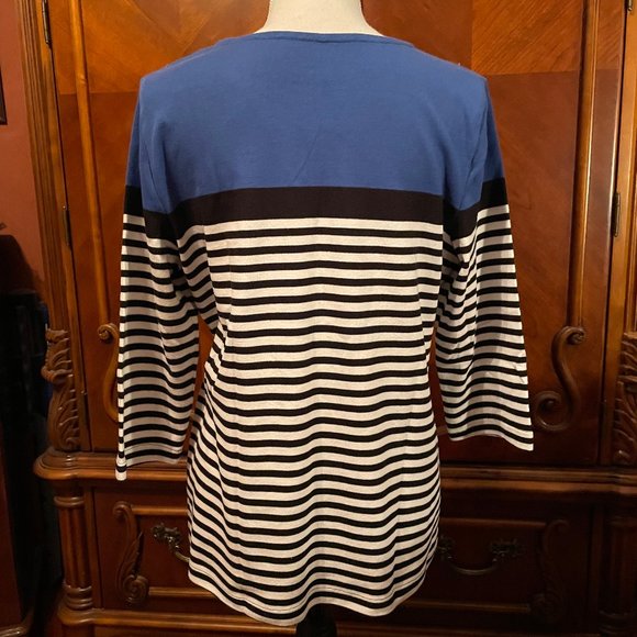 "Karen Scott" Solid and Striped Top - Picture 4 of 5